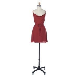 Lola Grace Cowl-Neck Rust-Colored Skater Dress